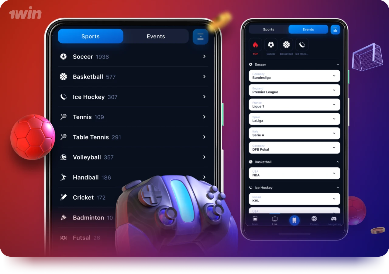 O aplicativo 1win permite aos usuários apostar em uma variedade de esportes, incluindo futebol, basquete, críquete e dezenas de outros