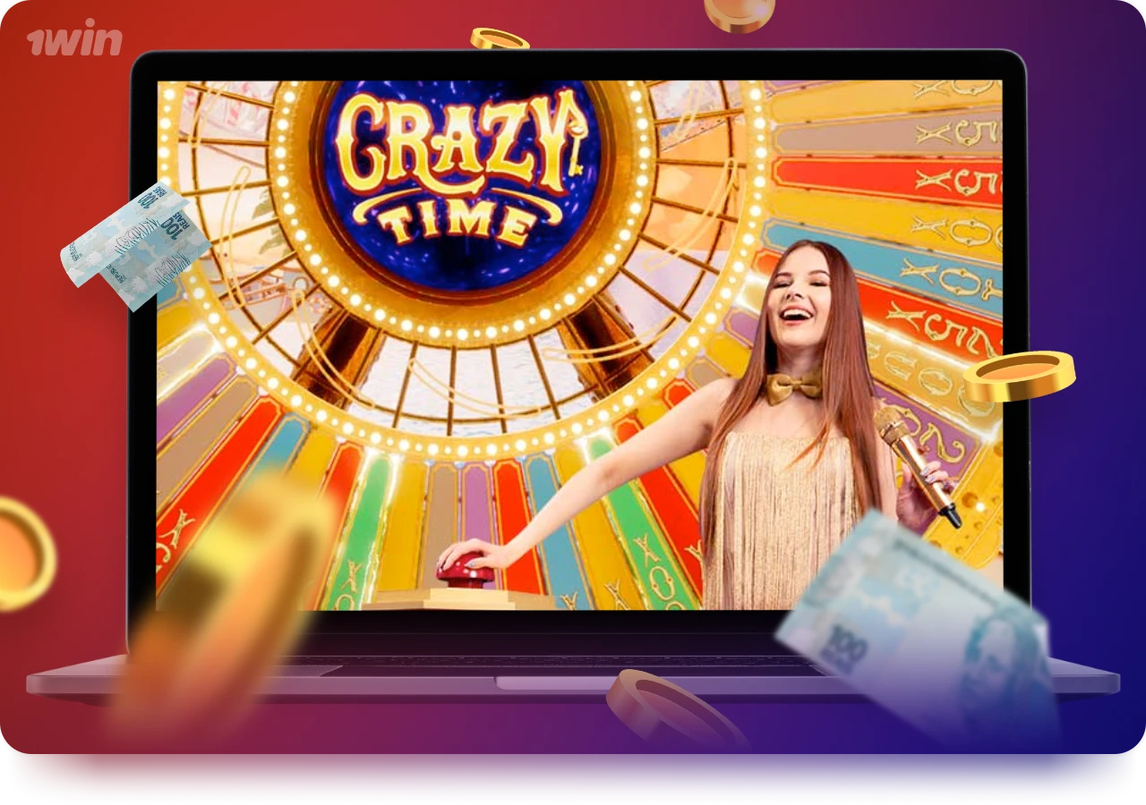 Jogo online Crazy Time disponível para todos os usuários 1win no Türkiye